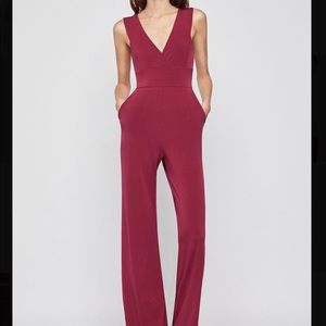 BCBG Red Wide Leg Jumpsuit